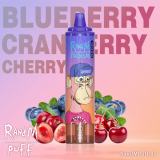 RandM Tornado Jednorazowy e-papieros 15000 Buchów o smaku BLUEBERRY CRANBERRY CHERRY 25 ml