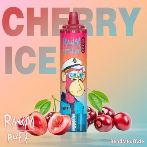 RandM Tornado Jednorazowy e-papieros 15000 Buchów o smaku CHERRY ICE 25 ml