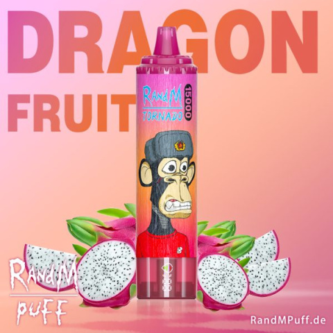 RandM Tornado Jednorazowy e-papieros 15000 Buchów o smaku DRAGON FRUIT 25 ml