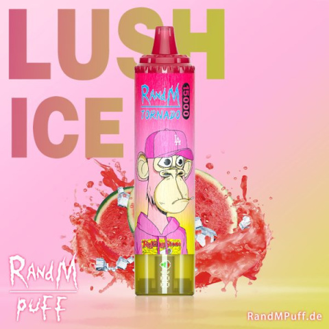 RandM Tornado Jednorazowy e-papieros 15000 Buchów o smaku LUSH ICE 25 ml