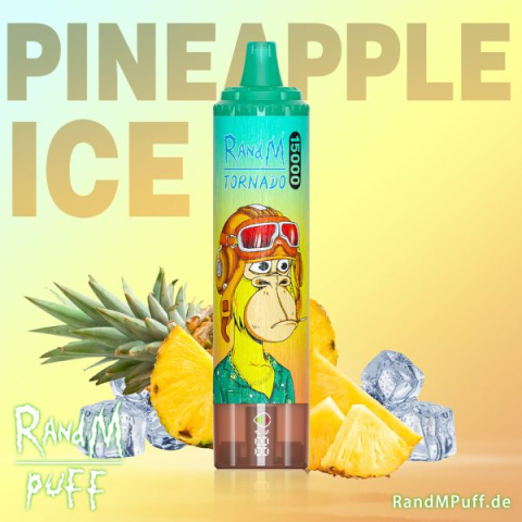 RandM Tornado Jednorazowy e-papieros 15000 Buchów o smaku PINEAPPLE ICE 25 ml