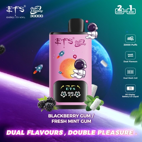 E-papierosy ETS Dual Galaxy 30000 Blackberry Gum/Fresh Mint Gum