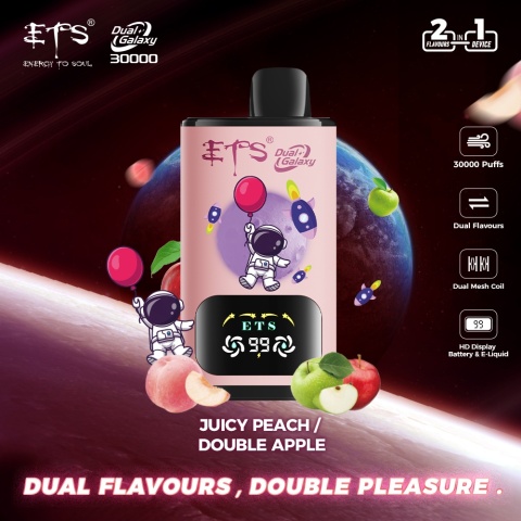 E-papierosy ETS Dual Galaxy 30000 Juicy Peach/Double Apple