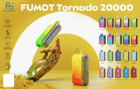 Fumot Tornado Jednorazowy e-papieros 20000 Buchów o smaku Cactus Ice