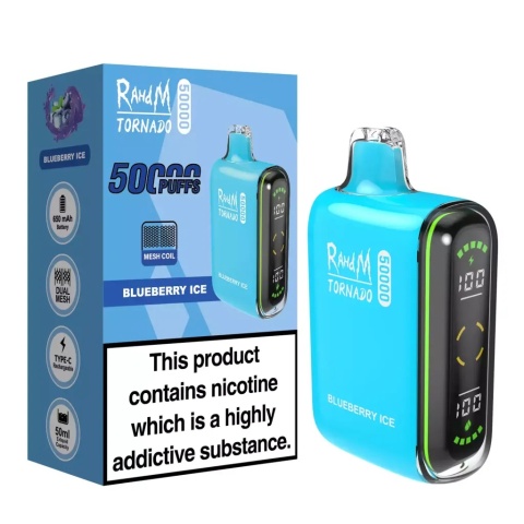 Jednorazowy e-papieros RandM 50 000 Buchów o smaku Bluberry Ice
