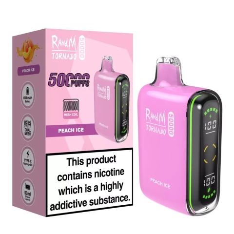 Jednorazowy e-papieros RandM 50 000 Buchów o smaku Peach Ice