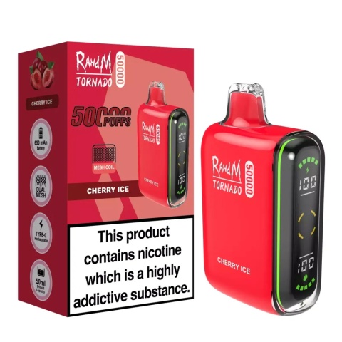 Jednorazowy e-papieros RandM 50 000 Buchów o smaku Cherry Ice