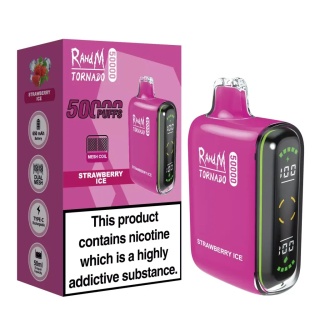 Jednorazowy e-papieros RandM 50 000 Buchów o smaku Strawberry Ice