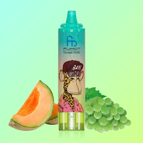 RandM Tornado Jednorazowy e-papieros 15000 Buchów o smaku GREEN GRAPE MELON