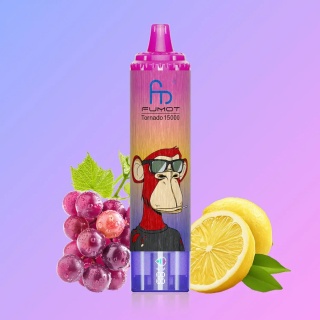 RandM Tornado Jednorazowy e-papieros 15000 Buchów o smaku GRAPE LEMON