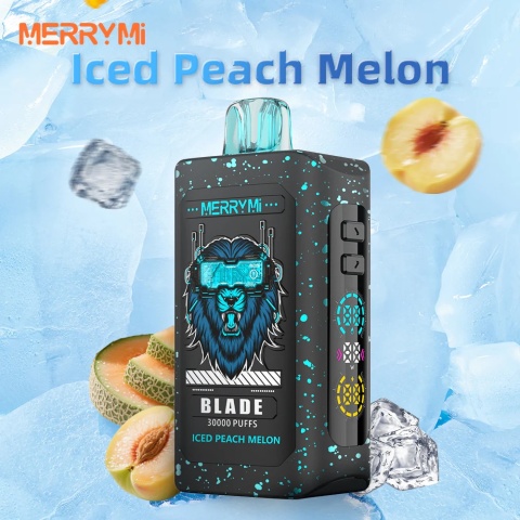 Merry Mi Blade Jednorazowy e-papieros 30000 Buchów o smaku Iced Peach Melon
