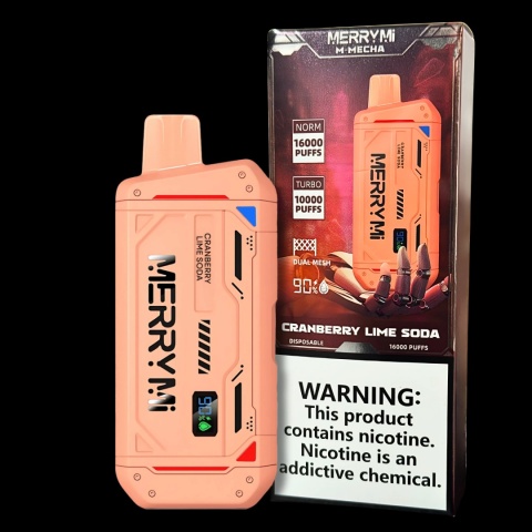 Merry Mi M-Mecha Jednorazowy e-papieros 16000 Buchów o smaku Cranberry Lime Soda