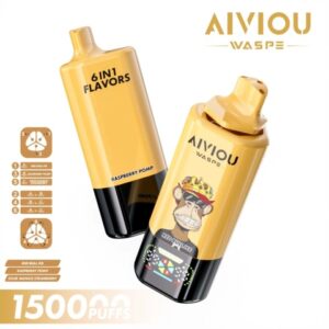 Jednorazowy E-papieros WASPE AIVIOU 6-in-1 150 000 Red Bull Ice & Raspberry Pomp & Sour Mango Strawberry