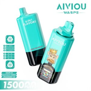Jednorazowy E-papieros WASPE AIVIOU 6-in-1 150 000 Grape Ice & Blue Razz Cherry & Strawberry Ice