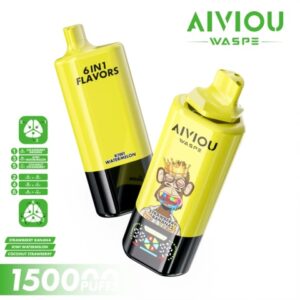 Jednorazowy E-papieros WASPE AIVIOU 6-in-1 150 000 Strawberry Banana & Kiwi Watermelon & Coconut Strawberry