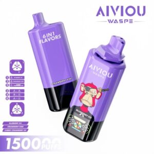 Jednorazowy E-papieros WASPE AIVIOU 6-in-1 150 000 Blueberry Ice & Strawberry Kiwi & Cherry Strawberry Ice