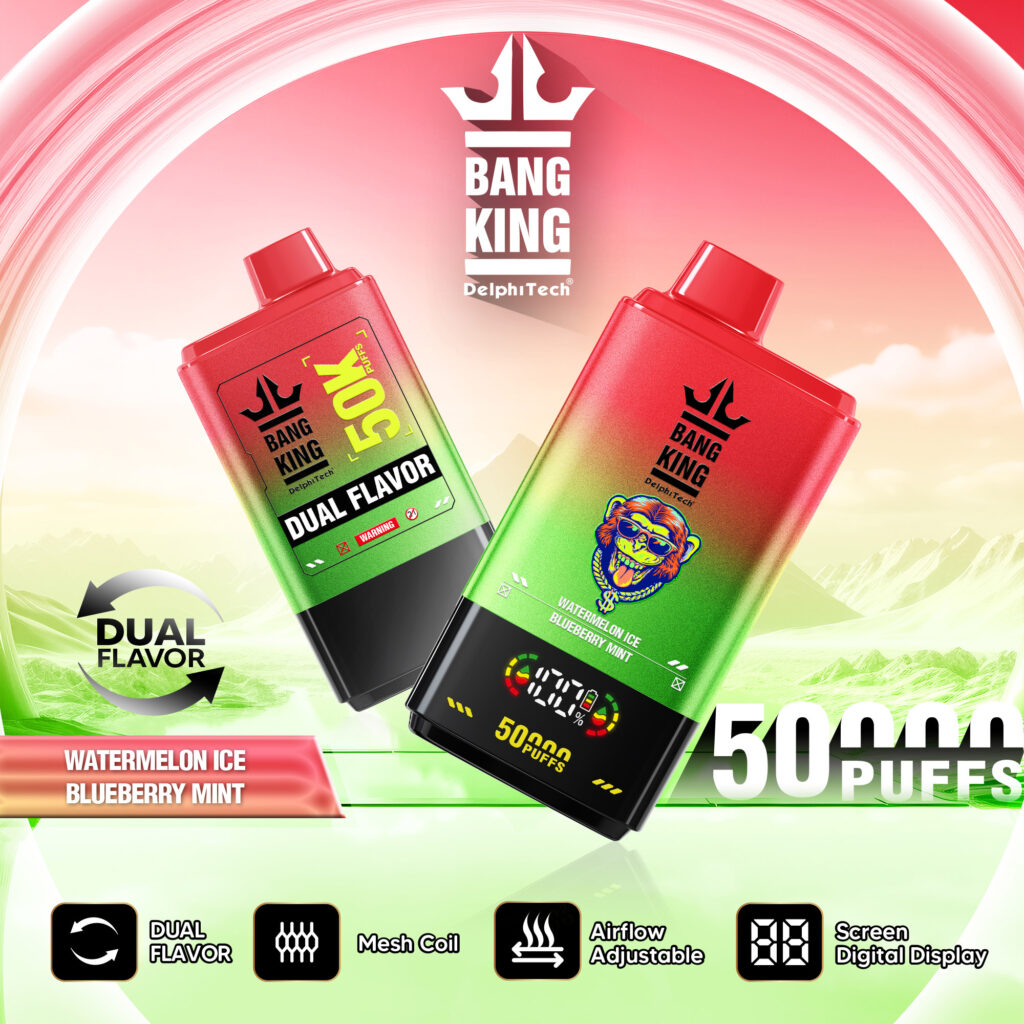 Bang King 50000 E Papieros Jednorazowy o smaku Watermelon Ice / Bluberry Mint