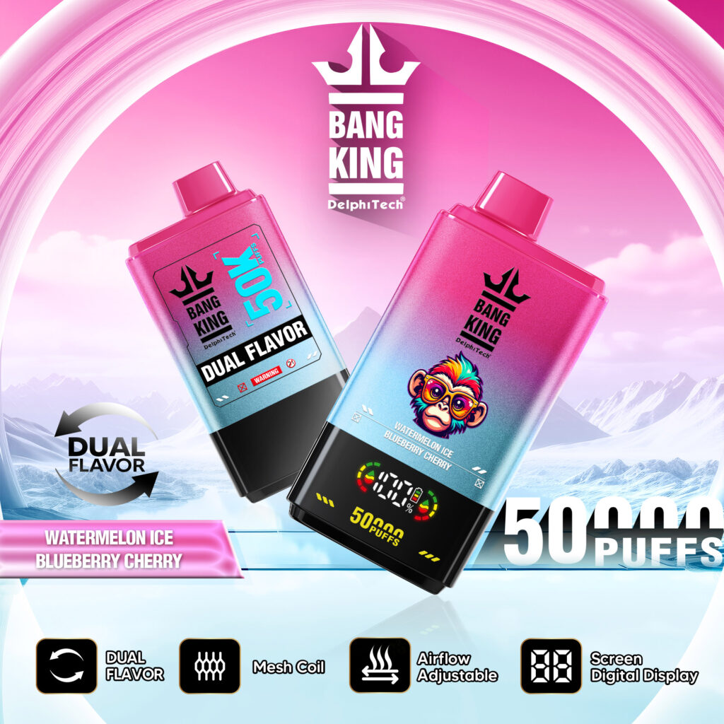Bang King 50000 E Papieros Jednorazowy o smaku Watermelon Ice / Bluberry Cherry