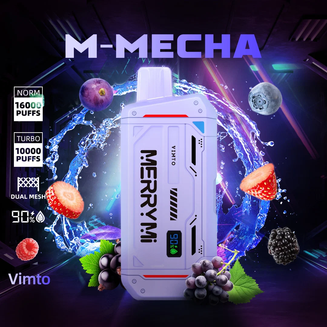 Merry Mi M-Mecha Jednorazowy e-papieros 16000 Buch贸w o smaku Vimto